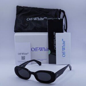 Off-White OERI087 AMALFI 1007 Oval Sunglasses – Black/Grey